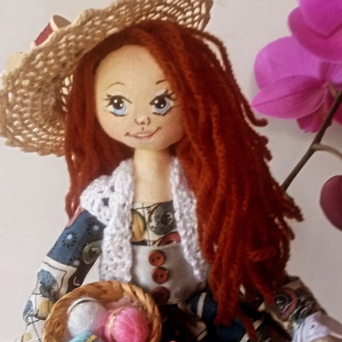 Muñeca De Trapo Costurera ,artesanal, Articulada