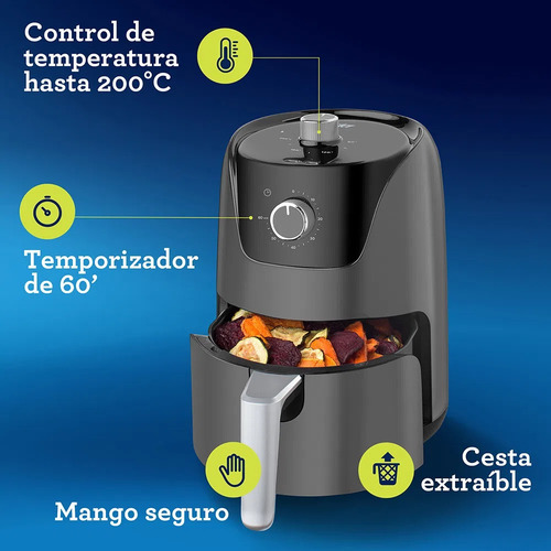 Imagen 4 de 7 de Freidora De Aire Manual Oster De 1.8 Litros Ckstaf18m