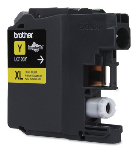 Cartucho De Tinta Brother Amarillo LC103Y XL Para Rendimiento De 600 Pag.