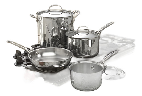 Conjunto Panelas Cuisinart Aço Inox Chef's Classic 7 Peças