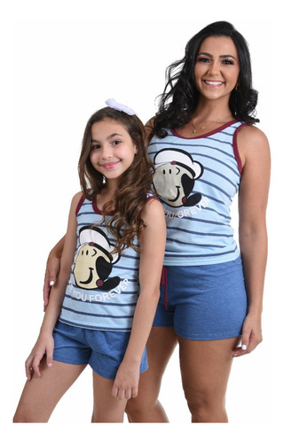 Kit 11 Pijama Familia Feminino Masculino Curto Verão