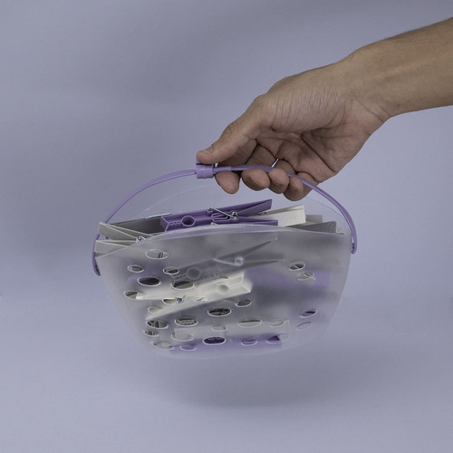 Cesto Com 36 Prendedores De Plastico Multiuso - Simplo Lilas