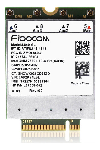 Módulo Netcom 4g Completo Fibocom L860-gl Para X360 830g6 84