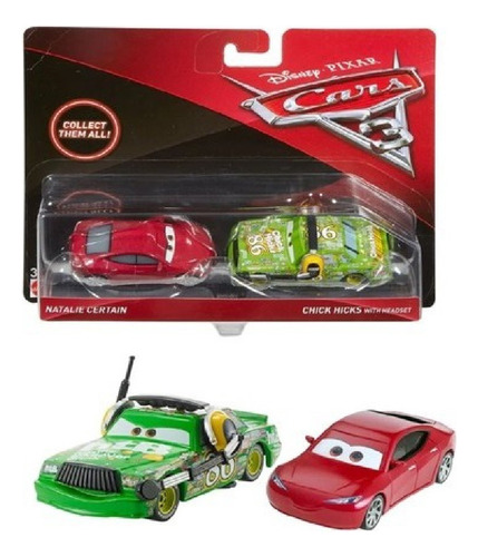Disney Cars 3 Natalie Certain & Chick Hicks With Headset 