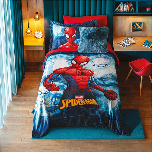 Cobertor Ligero Ultra Spider-man Super Individual Concord Multicolor