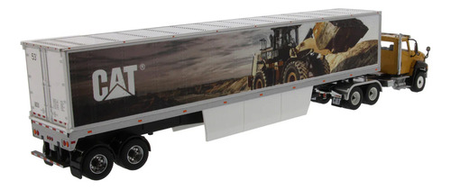 Miniatura Caminhão Com Trailer Cat Ct660 - Escala 1:50 Amarelo/preto