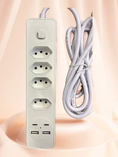 Extensão Com 4 Tomadas E 2 Portas Usb +2 Portas Usb-c Knup