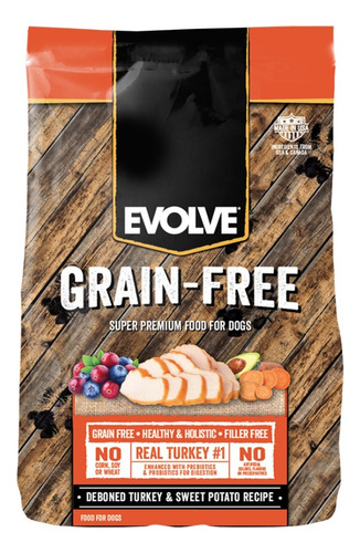 Evolve Dog Grain Free Turkey  Pavo | Alimento Perro X 26 Lb
