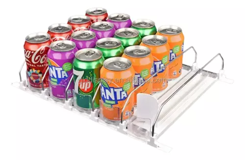 Dispensador de latas de soda para refrigerador de 5 filas, organizador de  latas de soda con deslizamiento automático - Organizador de bebidas para