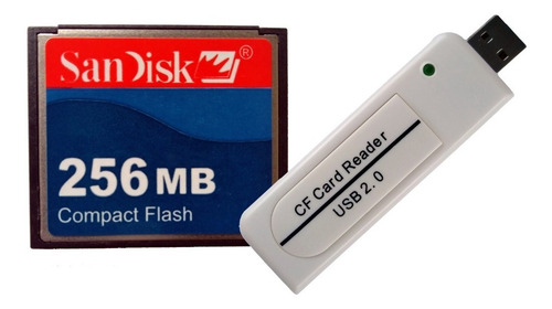 Combo Cf 256 + Leitor Compact Flash Usb