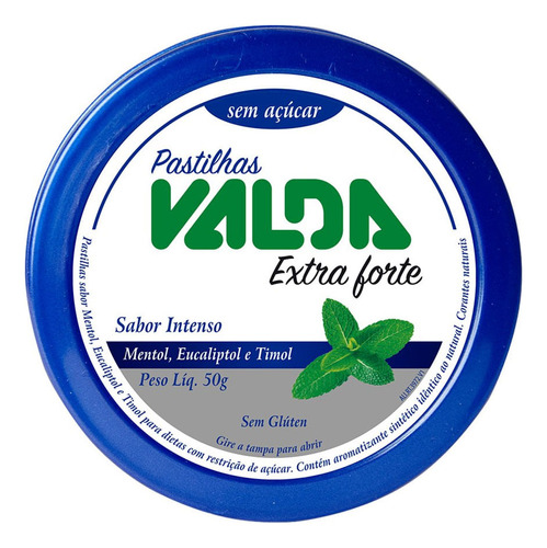 Pastilhas Valda Extra Forte 50g Mentol Lata