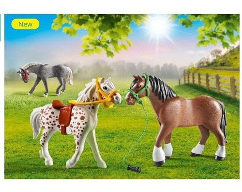 Playmobil 70383 Set De 3 Ponys En Stock Nuevo!!