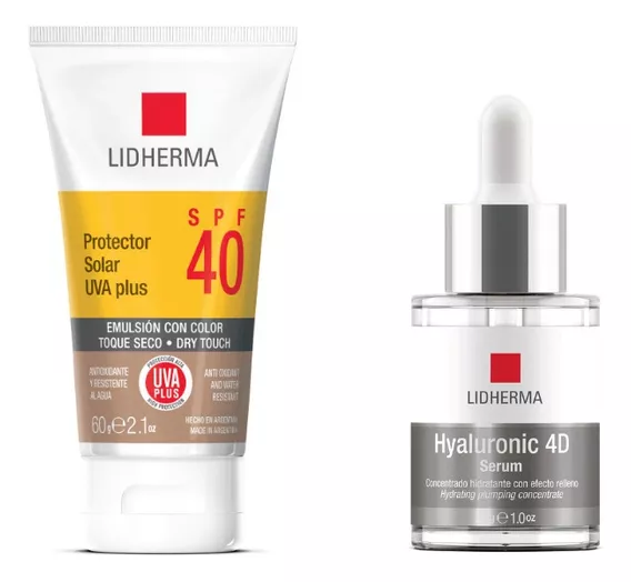 Protector Solar 40 Color + Hyaluronic 4d Serum Lidherma