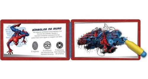 Imagem 2 de 3 de Aquabook Homem Aranha Disney Pinta Com Água Livro Capa Dura