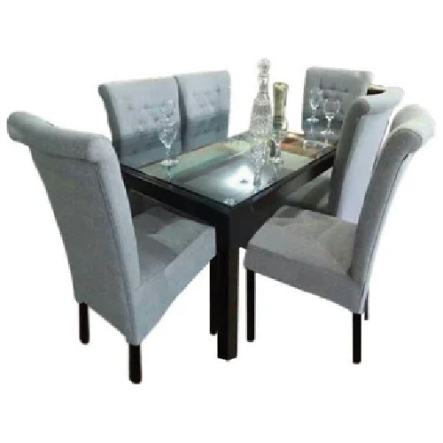 Juego De Comedor 6 Sillas Alto Hogar Polenka Gris Claro