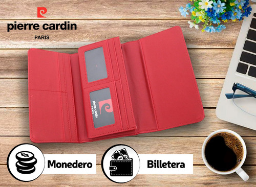 Billetera Fichero Pierre Cardin Original Mujer Cuero Pu Moda