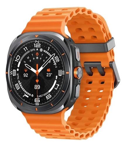 Relogio Inteligente Smartwatch Tf7 Ultra Amoled Nfc Esporte Caixa Preto Pulseira Laranja Bisel Tft Amoled Desenho Da Pulseira Marine