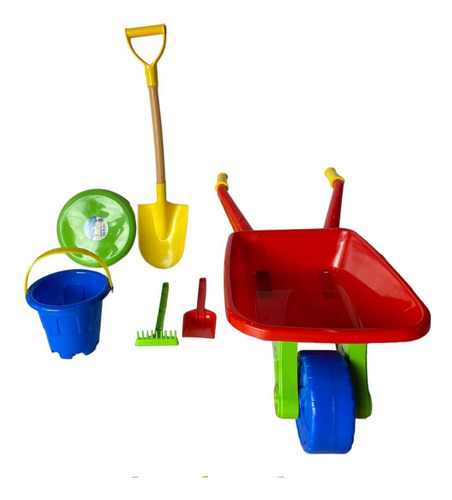 Set Carretilla Infantil Grande Playera + Accesorios Juguetes