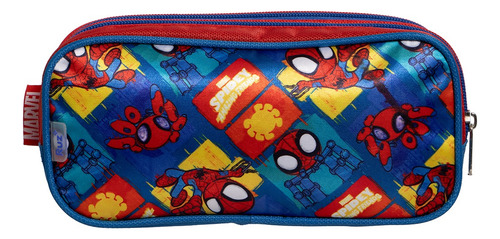 Lapicera Doble Cierre Spidey 183579 Rojo Con Azul Estampado