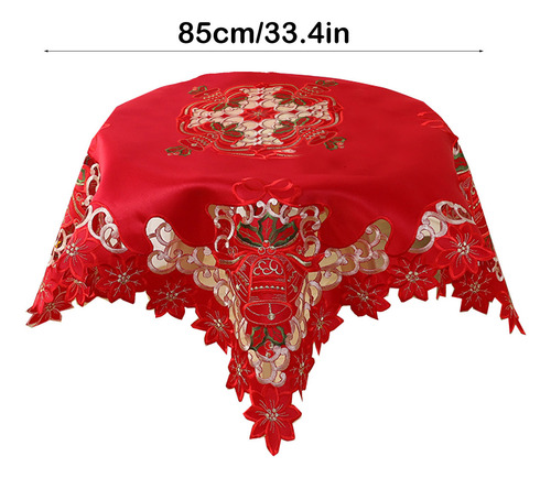 Mantel Rojo Navideño Redondo Para Evitar Ensuciar Holiday G
