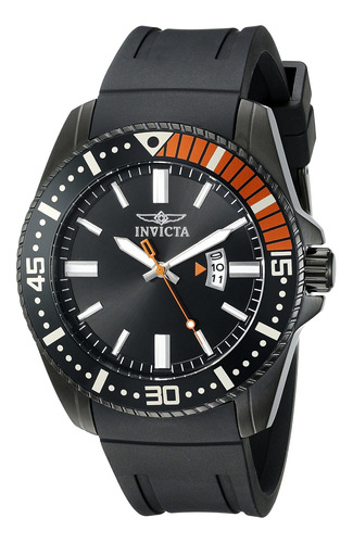 Reloj Hombre Invicta 21449 Cuarzo Pulso Negro En Poliuretano