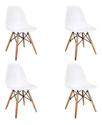 Cadeira De Jantar Empório Tiffany Eames, Estrutura De Cor Estrutura da cadeira Branco