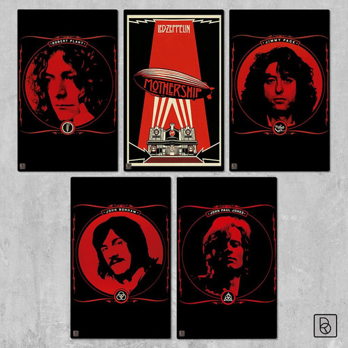 Led Zeppelin Mothership Page Plant Cuadros Tamaño S (x5)