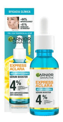 Sérum Anti imperfecciones sérum booster Garnier Express aclara día/noche para piel acneica de 30mL