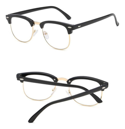 Lente Graduados Personalizados Hi Index Antireflejante Negro Mate Aro Dorado