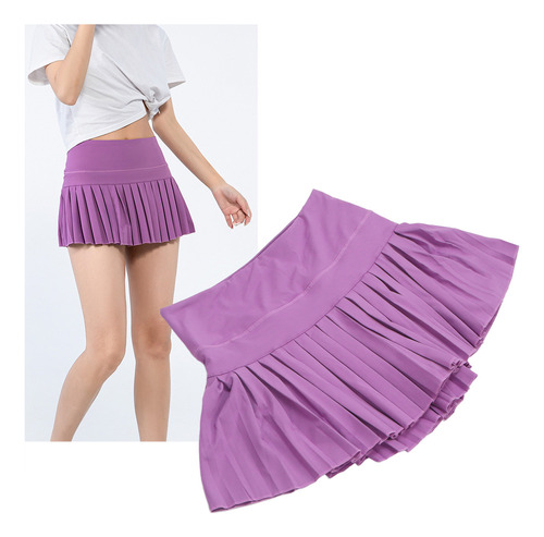 Falda Deportiva Plisada De Tenis Con Bolsillos En S, Faldas