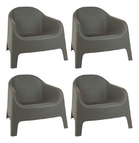 Sillon Plastico Skarpo Hogar Jardin Set X4 Gardenlife