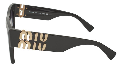 Miu Miu Mu 10ws 1ab-5d1 Square Shape Black Gold (Usado)