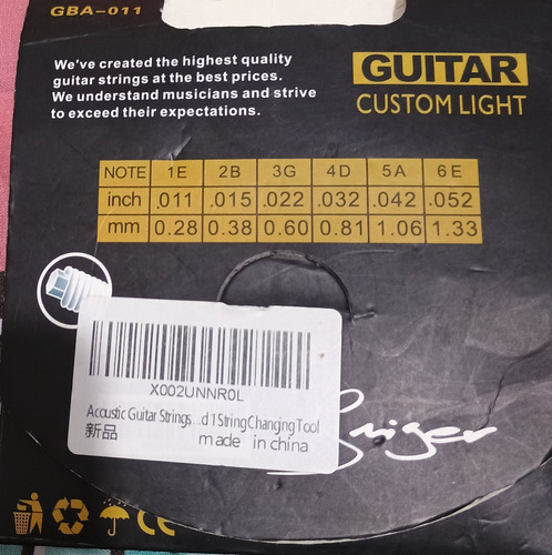 Cuerdas Para Guitarra Electro Acústica 