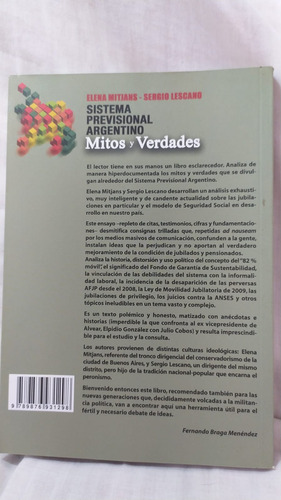 Elena Mitjans Sergio Lescano Sistema Previsional Argentino (Usado)