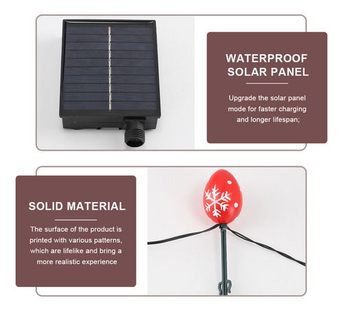 Luces Decorativas Solares Con Forma De Huevo De Pascua, 20 L