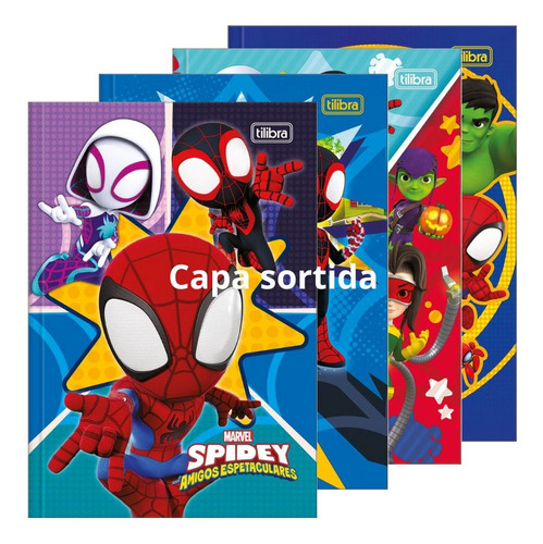 Caderno Brochura 1/4 80 Folhas Spidey Sortido Tilibra