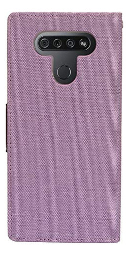 Teléfono Tipo Cartera De Tela Vaquera Para LG K51, LG Reflec