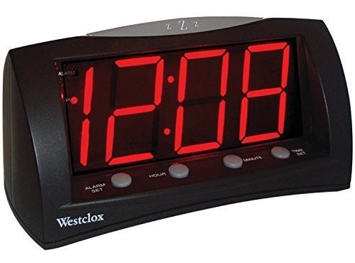 Westclox 66705 Reloj Despertador De Gran Tamaño, Negro, 1.8 