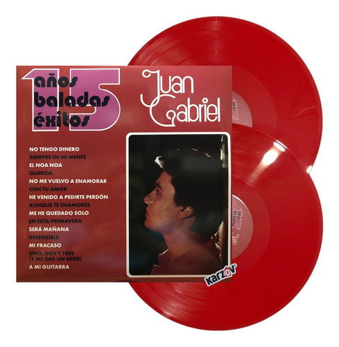 Juan Gabriel 15 Años Baladas Exitos Red Rojo 2 Lp Vinyl