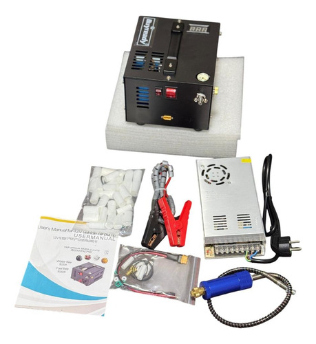 Compressor Bomba Elétrica Pcp 300 Bar 12v 110/220v C/ Filtro