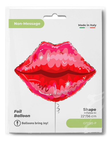 Globo De Foil En Forma De Labios 22 Pulgadas Rojo Lips