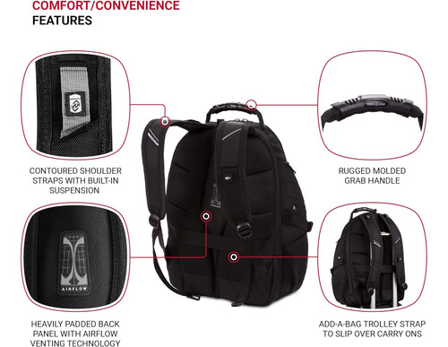 Mochila P/ Laptop De 17'' Swissgear, Capacidad De 31 L Negro
