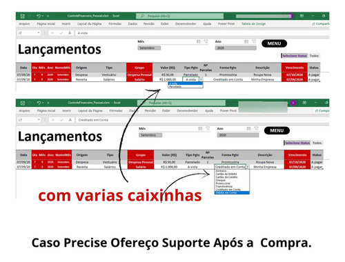 Planilha De Gestão Financeira Pessoal Com Suporte Dedicado