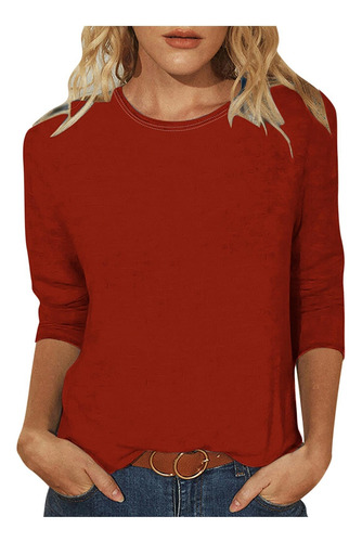 Tops Talla Verano Camiseta Informal Elegante Media Manga