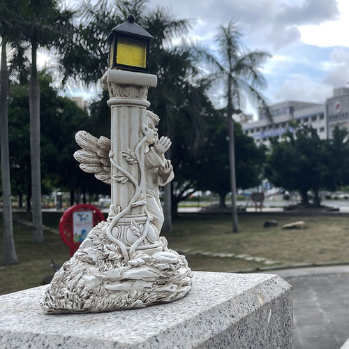 Figura De Ángel De Pilar Romano Vivo Columna Griega Impermea