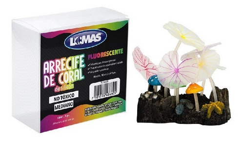 Arrecife Coral Mediano Fluorescente P/ Acuario Silicón Lomas