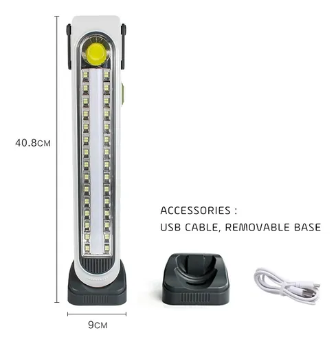 Lampara De Emergencia Solar Led Duo Color Recargable 45 Led