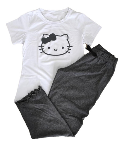 Pijama Axm Mujer Pantalón Gris Hello Kitty