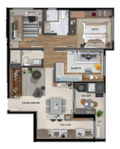 Imagem 7 de 18 de Apartamento À Venda, 98 M² Por R$ 533.051,00 - Novo Mundo - Curitiba/pr - Ap2876