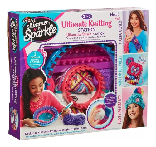 Set De Tejido Shimmer Sparkle 3 En 1 Ultimate Knitting